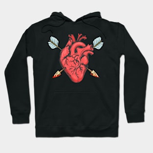 Heart Pierced by Two Arrows Hoodie